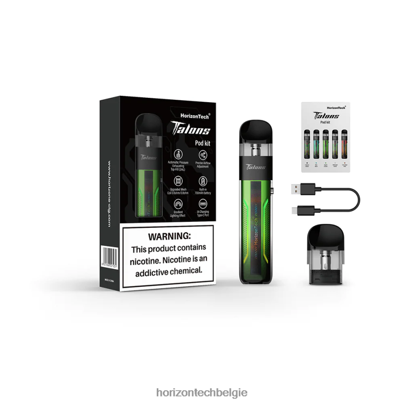 Horizontech Vape - HorizonTech Talons beginnerskit 2684P201 appel groen