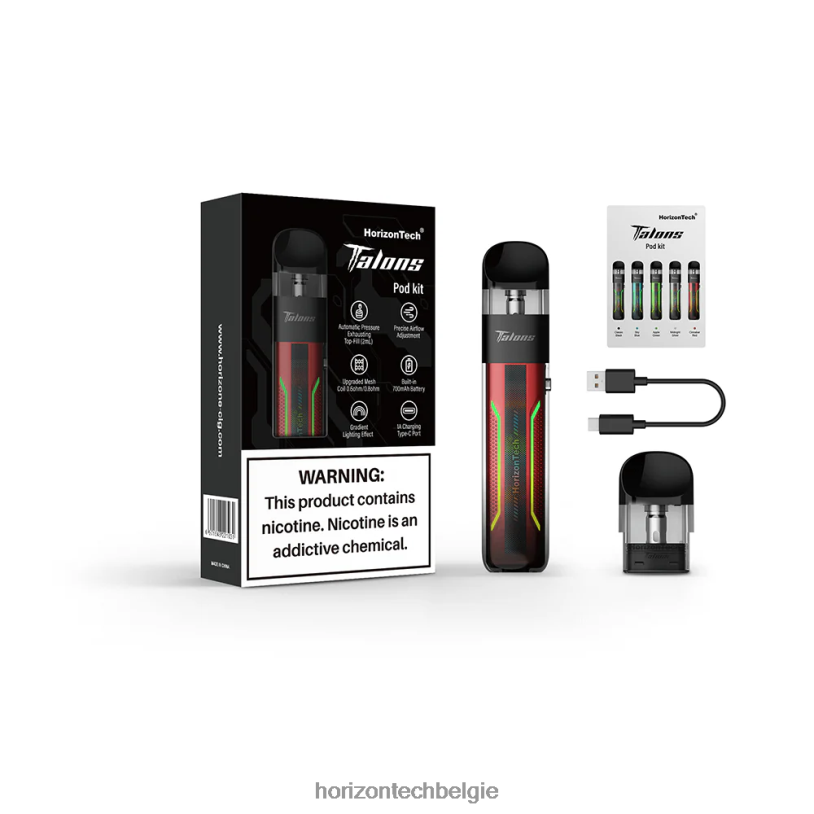Horizontech Vape Kit - HorizonTech Talons beginnerskit 2684P202 cinnaber rood