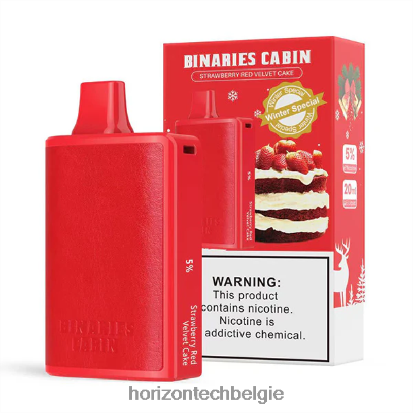 Horizontech Vape - HorizonTech Binaries Cabin wegwerp 20 ml 2684P79 Aardbeien Red Velvet cake