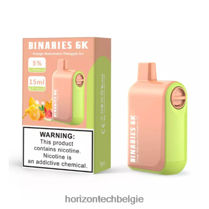 Horizontech Vape Kit - HorizonTech Binaries Cabin wegwerp 15 ml 2684P50 oranje watermeloen-ananasijs