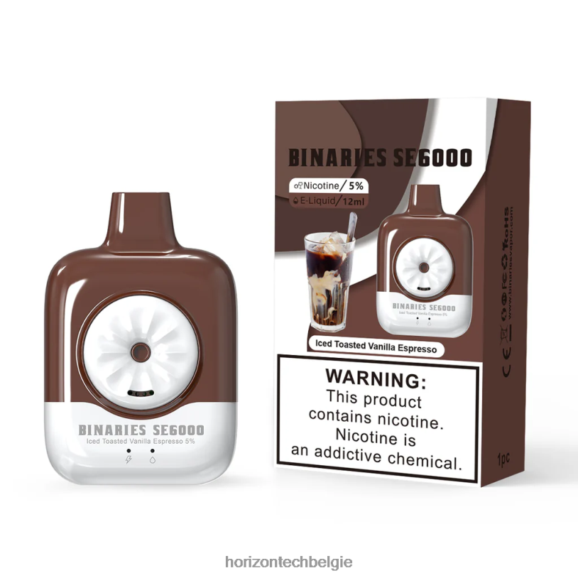 Horizontech Vape België - HorizonTech Binaries Cabin wegwerp se 12ml 2684P153 ijskoude, geroosterde vanille-espresso