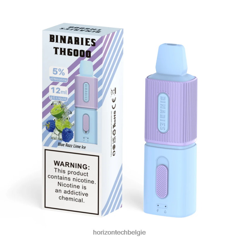 Horizon Tech Company - HorizonTech Binaries Cabin th6000 wegwerp 12 ml 2684P106 blauw razz limoenijs