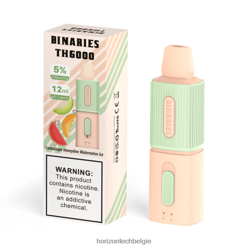 Horizon Tech Vape Coils - HorizonTech Binaries Cabin th6000 wegwerp 12 ml 2684P107 meloen honingdauw watermeloen ijs