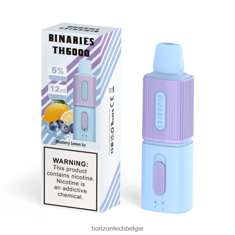 Horizon Tech Vape - HorizonTech Binaries Cabin th6000 wegwerp 12 ml 2684P115 bosbessen-citroenijs