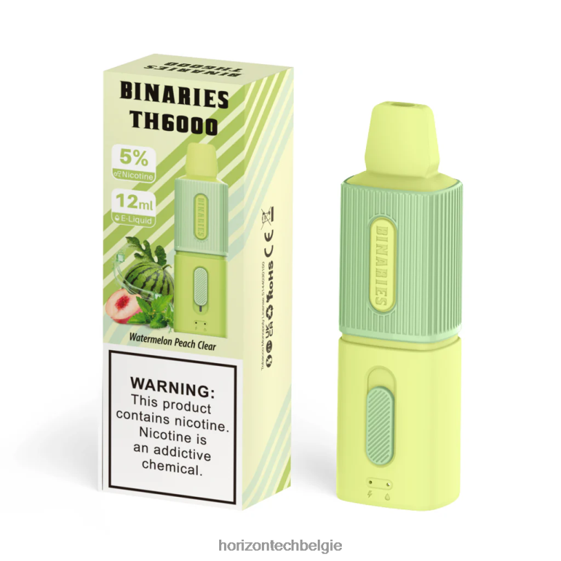 Horizon Tech Vape Tank - HorizonTech Binaries Cabin th6000 wegwerp 12 ml 2684P118 watermeloen perzik helder