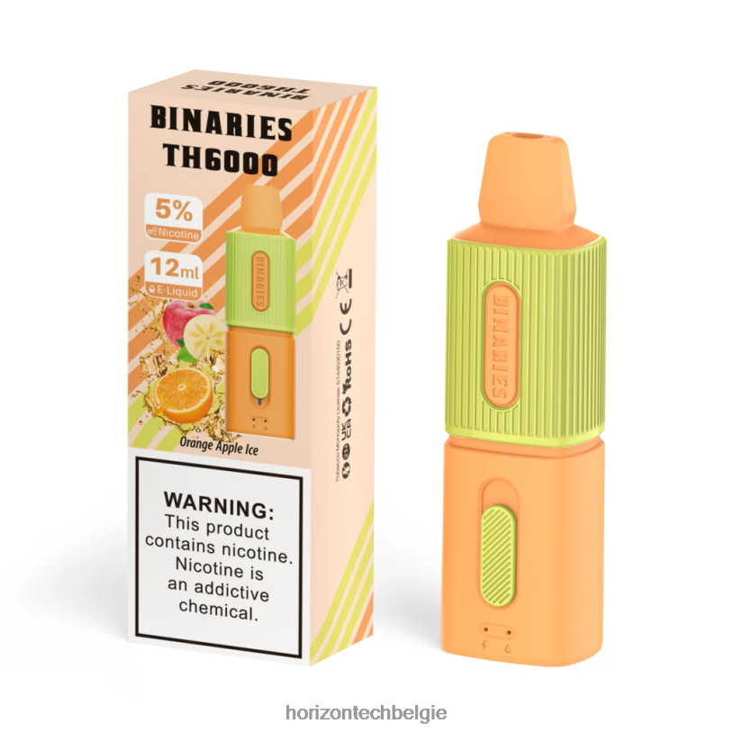 Horizontech Vape België - HorizonTech Binaries Cabin th6000 wegwerp 12 ml 2684P113 oranje appelijs