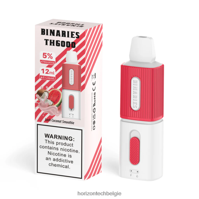 Horizontech Vape - HorizonTech Binaries Cabin th6000 wegwerp 12 ml 2684P119 weelderige kokossmoothie