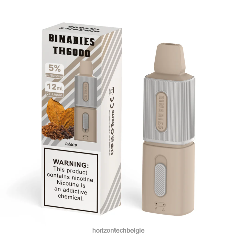 Horizontech Vape Kit - HorizonTech Binaries Cabin th6000 wegwerp 12 ml 2684P120 tabak
